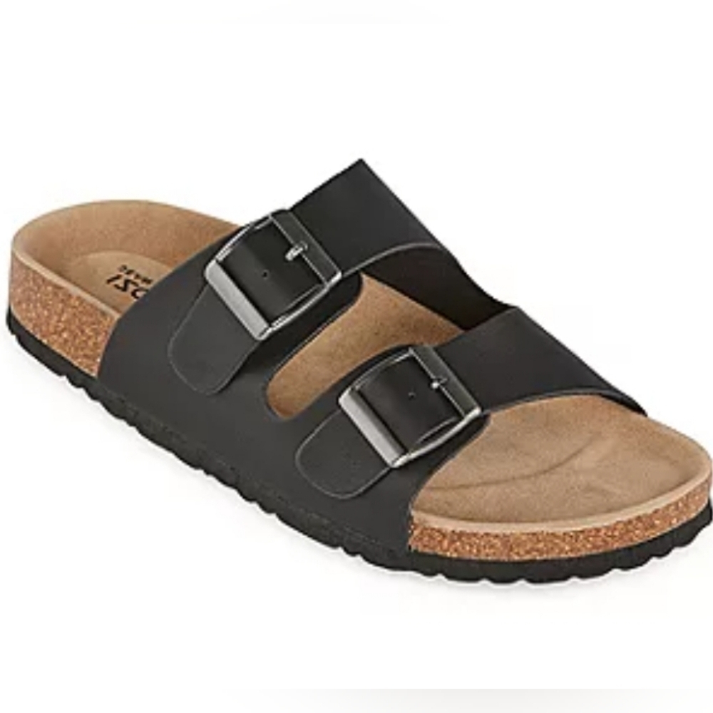 Arizona Fireside Grey Womens Footbed Sandals 'NWT' Sz. 6 - Picture 1 of 2